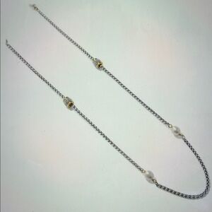 ❤️🆕❤️ Brighton Meridian Petite Pearl Two Tone Long Necklace NWT $148